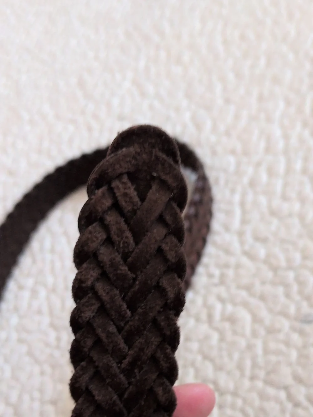 Vintage 80's Genuine Braided Leather Chocolate Brown Western Belt Minimalist